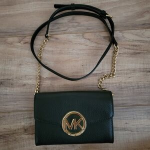 Michael Kors Black Crossbody Bag with Gold Chain